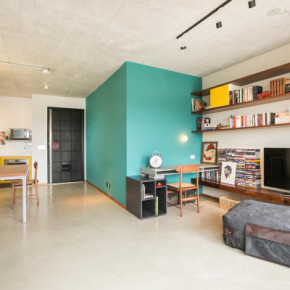 Combinatie van kleur en ruwe materialen: appartement in São Paulo